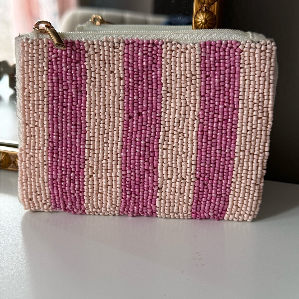 Pink Beaded Clutch